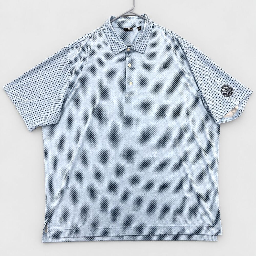 FootJoy FJ Golf Polo Mens 3XL Blue Geometric Print Oakland University Logo